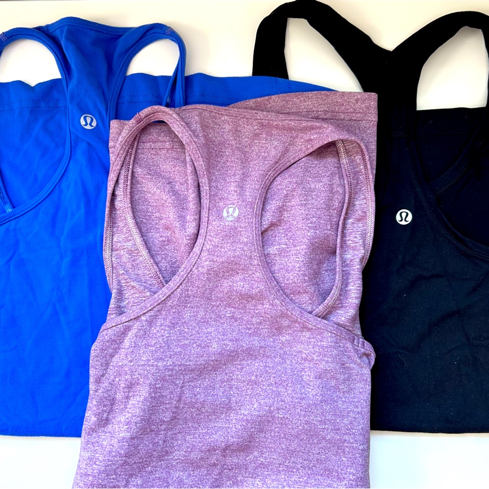 LuluLemon 3* Align tight fit waist length racer back tank tops - multi color -